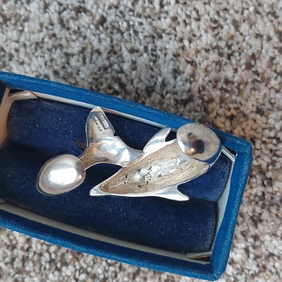 Vintage Taxco Mexico Sterling Silver Dolphin Cuff Bracelet – 925 Solid Silver - Picture 12 of 16